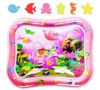 GARNHLOB Tapis d’Eau pour Bébé Grand 95x76cm, Tapis Eau Gonflable Non Toxique pour Nourrissons & Tout-Petits avec Animaux Marins, Water Mat Tummy Time Jouet Sensoriel pour Apprendre et Jeu (Rose)