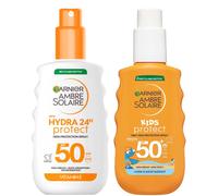 Garnier Ambre Solaire Adults & Kids SPF50 Suncream Spray 150ml Bundle