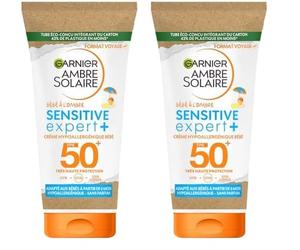 GARNIER Ambre Solaire - Bébé À L'Ombre Sensitive Expert+ - Lait Solaire Bébé FPS 50+ - Protège des UVA & UVB, UVA Longs - Résiste à L'eau - Céramides - Vegan - Dès 6 Mois - Peaux Claires - 50 ml