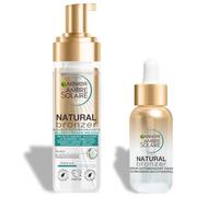 Garnier Ambre Solaire Coffret Natural Bronzer Sérum & Mousse Autobronzante | Sérum Visage, Acide hyaluronique & eau de coco, Routine hâle sur-mesure visage & corps, Vegan, Hydrate & éclat