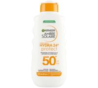 Garnier Ambre Solaire Hydra 24H Protect Lait SPF50 175 ml Non Graisse Imperméable Vitamine E Approuvé Cruelty-Free International