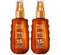 Garnier Ambre Solaire Ideal Bronze Huile de bronzage SPF 15, 150 ml (Lot de 2)