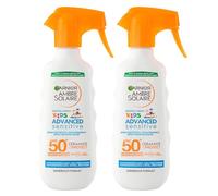 Garnier Ambre Solaire Kids SPF 50+ Spray Protection Très Haute Enfants Hypoallergénique et Résistant à L'Eau - 2 flacons de 270 ml chacun