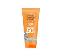 GARNIER Ambre Solaire - Lait Protecteur Enfant FPS 50+ Protège Contre Les UVA & UVB - Résiste À L'eau & Anti Sable - Aloe Vera Naturel - Vegan & Cruelty Free - Visage & Corps - 100 ml