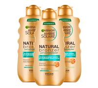 Garnier Ambre Solaire Natural Bronzer Lait Autobronzant Graduel et Hydratant 8h avec Huile d'abricot et Vitamine E - 3 Flacons de 175ml