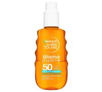 GARNIER - Ambre Solaire - Eau Biphase UV Sensitive Expert+ SPF 50 Visage, Corps & Cheveux - Protection Solaire Légère & Invisible - Hydrate et Protège - Fini Non Gras - Tous Types de Peaux - 150ml
