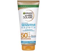 Garnier Ambre Solaire Sensitive Expert+ - Lait de protection solaire SPF 50+ - Crème solaire très légère et sans résidus - Pour peaux claires et sensibles - 175 ml