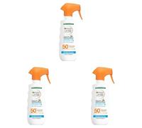 GARNIER Ambre Solaire - Spray Gâchette Sensitive Expert+ Enfant - Haute Protection Solaire FPS 50+ - Protège des UVA, UVB & UVA Longs - À Base De Céramides - Peaux Sensibles - 270 ml (Lot de 3)