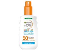GARNIER Ambre Solaire - Spray Sensitive Expert+ Enfant - Haute Protection Solaire FPS 50+ - Protège des UVA, UVB & UVA Longs - À Base De Céramides - Peaux Sensibles - 200 ml