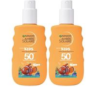 GARNIER Ambre Solaire - Spray Solaire Enfant Le Monde de Nemo Disney FPS 50+ - Hydrate & Protège des UVA, UVB & UVA Longs - Anti-Sable - À Base D'Aloe Vera - Peaux Sensibles - 150 ml (Lot de 2)
