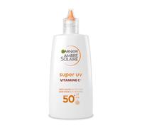 GARNIER Ambre Solaire - Super UV Vitamine C - Fluide Quotidien FPS 50 - Contre les UVA, UVB & UVA Longs - Anti-Taches - Enrichi En Vitamine C &E - Visage - Tous Types de Peaux - 40 ml