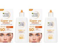 GARNIER Ambre Solaire - Super UV Vitamine C - Fluide Quotidien FPS 50 - Contre les UVA, UVB & UVA Longs - Anti-Taches - Enrichi En Vitamine C &E - Visage - Tous Types de Peaux - 40 ml (Lot de 2)