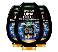 Garnier Après-shampoing de soin hydratant ultra mignon pour cheveux à peau grasse et longueurs sèches, avec charbon magnétique et huile de graines noires végétaliennes de Nigella, 97 % d'origine