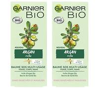 Garnier Bio - Baume SOS Multi-Usage - Argan Riche - Zones Desséchées et Rugueuses - Lot de 2 x 50 ml