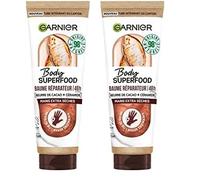 GARNIER Body Superfood - Baume Réparateur - Crème Mains Nourrissante - Hydratation 48h - Beurre De Cacao & Céramide - 98% d'Origine Naturelle - Vegan & Cruelty Free - Mains Extra Sèches - 75 ml