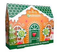 Garnier Coffret Cadeau de Noël avec 4 Masques Visage en Tissu SkinActive + 1 Masque Contour des Yeux Hydra Bomb Hydrate Nourrit Adoucit et Repulpe Tous Types de Peau - Emballage Maison Pain D'Épices