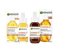 Garnier Coffret Duo Sérums Vitamine C Jour & Nuit Éclat Visage 2x30ml | Réduit taches brunes et cicatrices acné, Booste l'éclat du Visage, Vegan & Cruelty Free, Tous types de peaux
