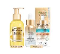 GARNIER - Coffret Eté - Élixir Cheveux Camomille & Miel de Fleurs + Sérum Autobronzant Visage Hydratant