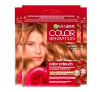 Garnier Color Sensation Color Retouch - Coloration Permanente - Couvre 100% Cheveux Blancs - Application Facile - Couleur Blond - 3 Couleurs