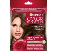 Garnier Color Shampoo Retouch Coloration Permanente Châtain clair - 100% Couverture Cheveux Blancs - Dure Jusqu'à 4 Semaines