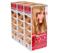Garnier Color Sensation Coloration Permanente Longue Durée à l'huile de Rose Couvrance 100% Cheveux Blancs Couleur 8.0 Blond Clair - 3 Couleurs
