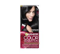 Garnier Color Sensation Coloration crème permanente – Noir 1.0 – 10 sem., couvre 100% cheveux blancs