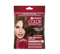 Garnier Color Shampoo Retouch – Coloration permanente 100% couverture cheveux blancs – Châtain clair