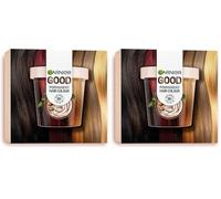 Garnier - Coloration Permanente - Sans Ammoniaque - 90% d'Ingrédients d'Origine Naturelle - Beurre de Karité - 100% Couverture Cheveux Blancs - Starter Kit - Châtain Clair Café (5.0) (Lot de 2)
