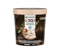 Garnier - Coloration Permanente - Sans Ammoniaque - 90% d'Ingrédients d'Origine Naturelle et Formule Vegan - Beurre de Karité - 100% Couverture Cheveux Blancs - Châtain Cacao (4.0) - Good