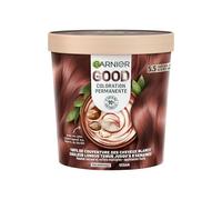 Garnier - Coloration Permanente - Sans Ammoniaque - 90% d'Ingrédients d'Origine Naturelle - Beurre de Karité - 100% Couverture Cheveux Blancs - GOOD Châtain Clair Acajou Griotte 5.5