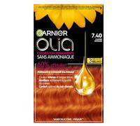 Garnier Coloration Permanente - Sans Ammoniaque - Aux Huiles Naturelles de Fleurs - Cuivré Intense (7.40) - Olia Vivids