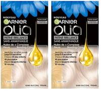 Garnier Coloration Permanente - Sans Ammoniaque - Aux Huiles Naturelles de Fleurs - Patine Brillance Blond Cendré (10.01) - Olia (Lot de 2)