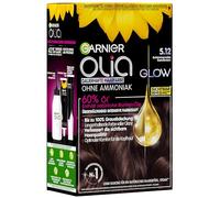 Garnier Coloration permanente sans ammoniaque avec huiles nourrissantes et naturelles - Couverture complète des cheveux gris - Coloration permanente Olia 5.12 - Marron velours scintillant - 1 pièce