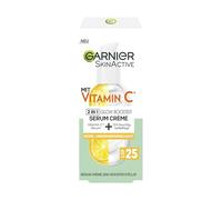 Garnier Crème sérum pour la peau fatiguée et les taches brunes, soin de jour 2 en 1 pour plus de brillance et un teint uniforme, avec vitamine C, Skin Active 50 ml