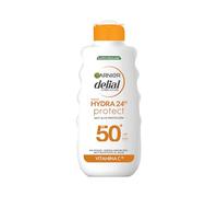 Garnier DELIAL Hydra Protect 24H Crème Lait Solaire Enrichie en Vitamine C, SPF 50, Prévient les taches solaires et hydrate pendant 24 heures, Texture légère et rafraîchissante, Absorption facile, 175