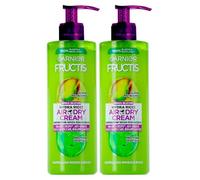 Garnier Fructis Creme Cheveux Boucles sans Rincage Hydra Boucles Air-Dry Cream Nourrissant pour Cheveux Ondulés à Bouclés 96h à l'Huile de Pistache et à la Pectine de Fruits - 2 Flacons de 400ml
