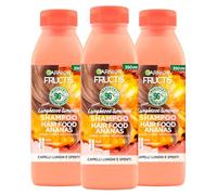 Garnier Fructis Hair Food Ananas Shampooing Longueurs Lumineuses pour Cheveux Longs et Ternes Action Démêlante Nettoie Nourrit Hydrate - 3 Flacons de 350ml
