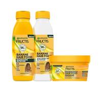 Garnier - Fructis Hair Food Banane - Routine 3 produits - Shampooing, Soin Démêlant & Masque Hydratants - Enrichi en Aloe Vera et en Vitamines C, E & F - Pour Cheveux Normaux À Secs
