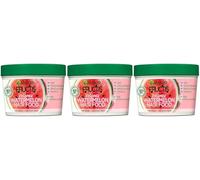 Garnier Fructis Hairfood Watermelon Lot de 3 masques capillaires hydratants 3 en 1 - Démêle en douceur et apporte de la brillance aux cheveux fins - 390 ml