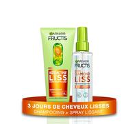 Garnier Fructis Kératine Liss - Routine 2 Produits : Shampooing & Spray Cheveux Lissant Diamond Liss - Kératine Végétale & Huile d’Argan - Cheveux Lisses et Brillants - Anti-Frisottis - Anti-Humidité