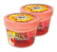 Garnier Fructis Lot de 2 masques 3 en 1 pour cheveux bruts à l'ananas 400 ml
