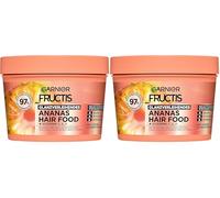 Garnier Fructis Masque capillaire à l'ananas, pour cheveux longs et ternes, pour plus de douceur et contre moins de pointes fourchues, complexe extra lipidique, extrait d'ananas bio, sans silicone