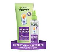 Garnier - Fructis Méthode Boucles - Routine 2 Produits - Shampoing & Spray Hydratant - Enrichie en Acide Hyaluronique & Beurre de Karité - Pour Tous les Types de Boucles