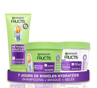 Garnier Fructis Méthode Boucles - Routine 3 Produits pour Cheveux Bouclés : Shampooing, Masque & Gelée Capillaire Hydratante - Acide Hyaluronique - Hydratation & Définition - Tous Types de Boucles