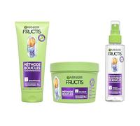 Garnier - Fructis Méthode Boucles - Routine 3 Produits - Shampoing, Masque & Spray Hydratant - Enrichie en Acide Hyaluronique & Beurre de Karité - Pour Tous les Types de Boucles