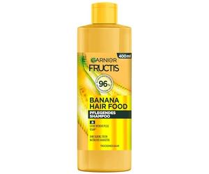 Garnier Fructis Shampooing à la banane pour cheveux abîmés, nettoyage en douceur avec mousse légère, pour plus de souplesse et des cheveux soignés, formule végétalienne, sans paraben, 3 en 1, 400 ml