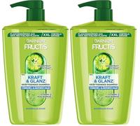 Garnier Fructis Shampooing Fortifiant et Brillance Extrait de Pamplemousse XXL Redonne force et énergie aux cheveux pour des cheveux plus forts et plus brillants Maxi Format 1000 ml (Lot de 2)