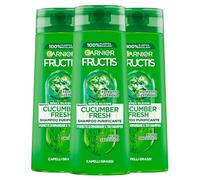 Garnier Fructis Shampooing Purifiant Cucumber Fresh Shampoo pour Cheveux Gras Élimine L'Excès de Sébum à L'Extrait de Concombre et à L'Acide Salicylique - 3 Flacons de 250ml