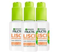 Garnier Fructis Sleek & Stay Sérum Cheveux Lisses Thermoprotecteur et Thermoactivé Anti Frisottis pour Cheveux Secs et Ternes Résiste à l'Humidité et Protège Jusqu'à 230°C - 3 Flacons de 50ml