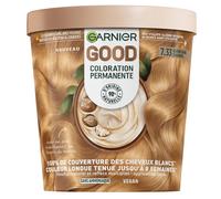 Garnier - Coloration Permanente - Sans Ammoniaque - 90% d'Ingrédients d'Origine Naturelle - Beurre de Karité - 100% Couverture Cheveux Blancs - GOOD Blond Doré Caramel 7.33